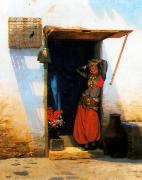 Jean Leon Gerome Woman of Cairo at her Door oil on canvas